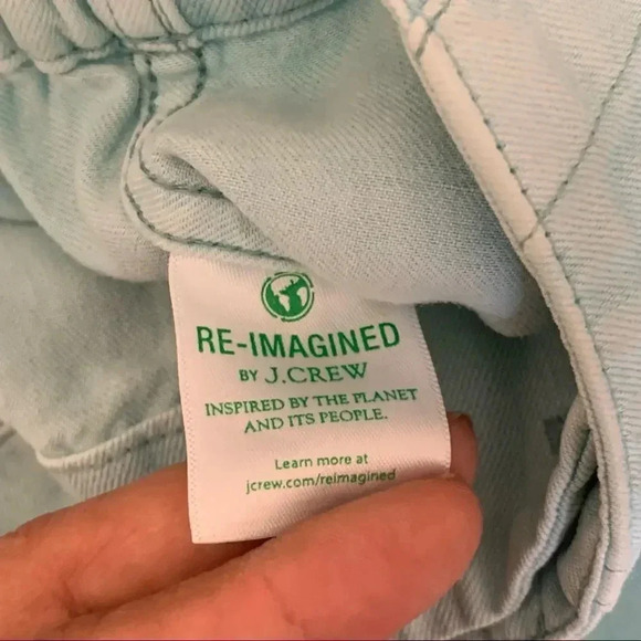 Crew Zip Up Sea Side Pants Mint Green Elastic Waist Slim Straight Leg - Picture 10 of 12
